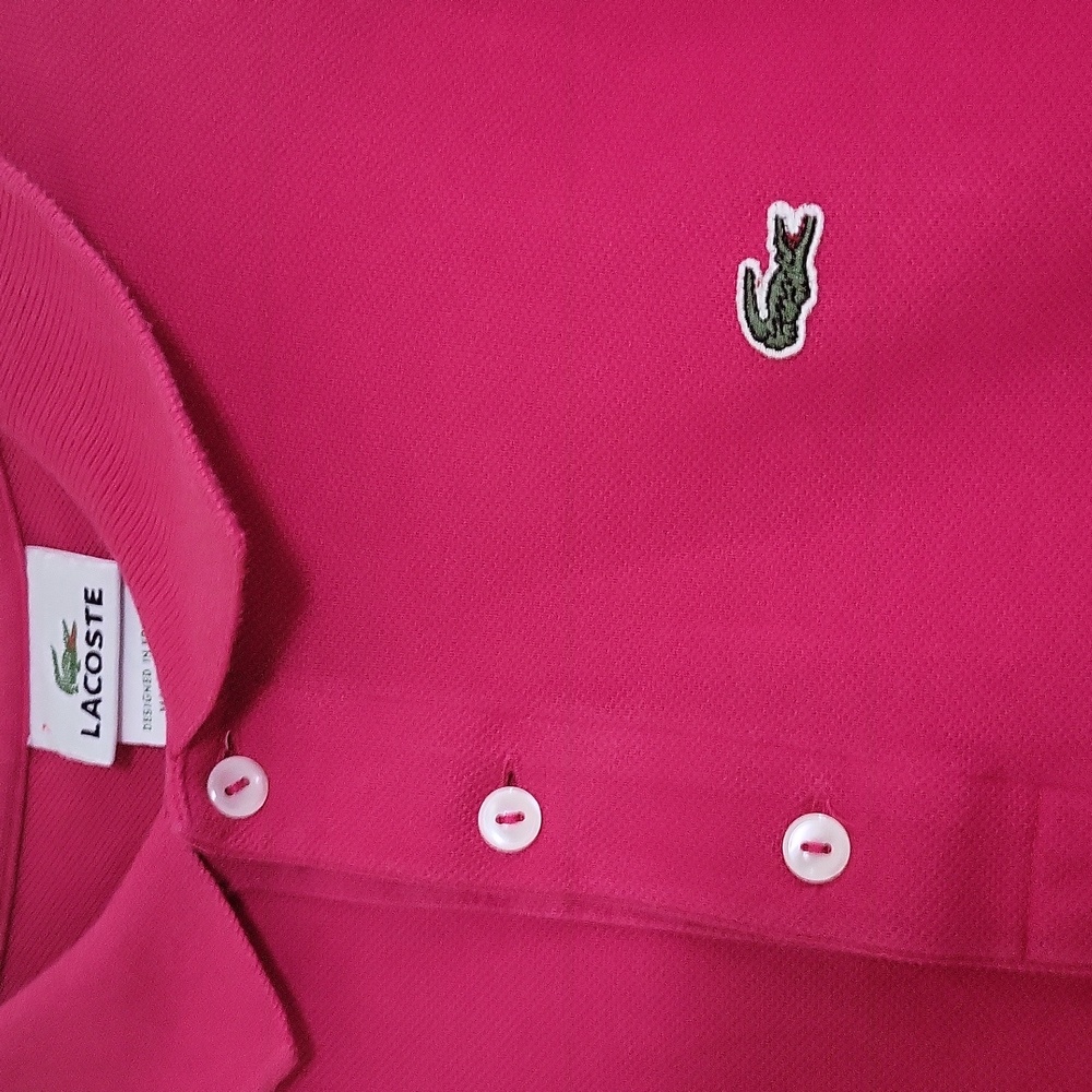 Lacoste Classic Pique Polo Shirt Berry Pink - Picture 4 of 6